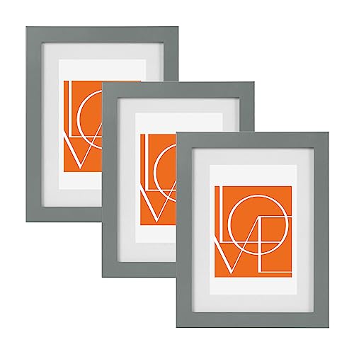 WOLTU Bilderrahmen 10x15 cm, 3er Set, Grau Holz MDF, Collage Wanddeko, Holzrahmen mit Passepartout, Fotorahmen zum vertikalen oder horizontalen Aufhängen/Aufstellen WOLTU Bilderrahmen 10x15 cm, 3er Set, Grau Holz MDF, Collage Wanddeko, Holzrahmen mit Passepartout, Fotorahmen zum vertikalen oder horizontalen Aufhängen/Aufstellen von WOLTU