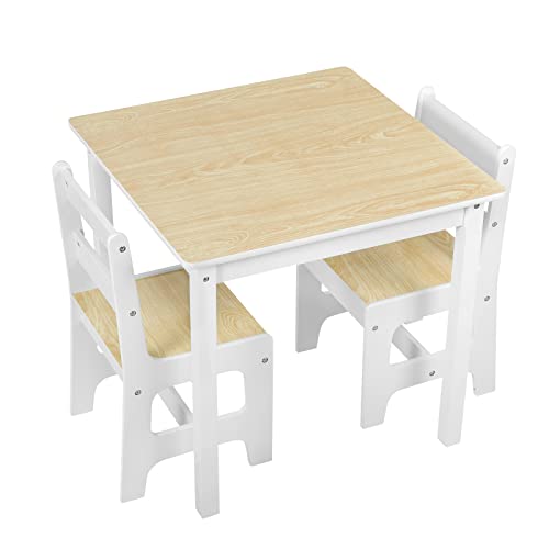 WOLTU Kindertisch mit 2 Stühlen, Maße:60x60x55cm, Sitzgruppe für Kinder Vorschüler Kindermöbel SG005 von WOLTU
