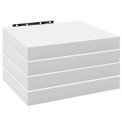 WOLTU 4X Wandregal Wandboard Bücherregal Regale für Deko Wandablagen aus MDF Holz, 4er Set Hängeregal Weiss, 25x23x3,8cm RG9365ws-4 von WOLTU