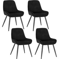 Woltu - Esszimmerstühle 4er Set, Polsterstuhl Samt, Küchenstuhl gepolstert, Akzentstuhl für Wohnzimmer Schlafzimmer Küche, ergonomischer Stuhl mit von WOLTU