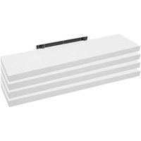 Woltu - 4er Set Wandregal Bücherregal Deko Wandablagen mdf Holz Hängeregal weiß 110x22.9x3.8cm - weiß von WOLTU