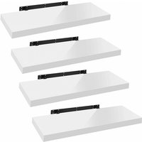 WOLTU 4er-Set Wandregal Wandboard freischwebend Schweberegal Holz Board weiß 80x22.9x3.8cm von WOLTU