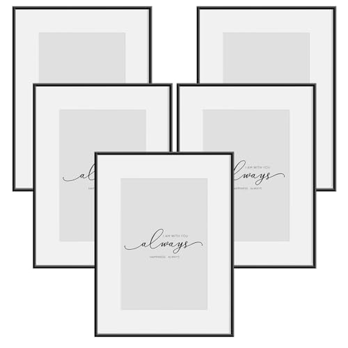 WOLTU 5er Set Bilderrahmen, 15x20cm, Fotorahmen Aluminium Schwarz Matt, Bilderrahmen Collage mit Passepartout Ständer, aus Metallrahmen und Kunststoff WOLTU 5er Set Bilderrahmen, 15x20cm, Fotorahmen Aluminium Schwarz Matt, Bilderrahmen Collage mit Passepartout Ständer, aus Metallrahmen und Kunststoff von WOLTU