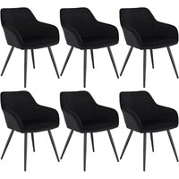 WOLTU 6 x Esszimmerstühle 6er Set Esszimmerstuhl Küchenstuhl Polsterstuhl Design Stuhl mit Armlehnen, mit Sitzfläche aus Samt, Gestell aus Metall von WOLTU