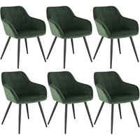 WOLTU 6 x Esszimmerstühle 6er Set Esszimmerstuhl Küchenstuhl Polsterstuhl Design Stuhl mit Armlehnen, mit Sitzfläche aus Samt, Gestell aus Metall WOLTU 6 x Esszimmerstühle 6er Set Esszimmerstuhl Küchenstuhl Polsterstuhl Design Stuhl mit Armlehnen, mit Sitzfläche aus Samt, Gestell aus Metall von WOLTU