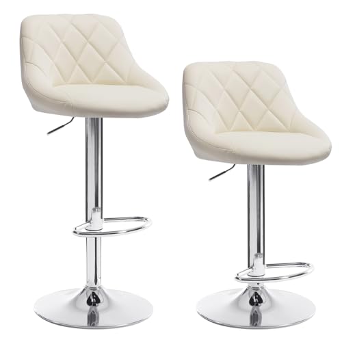 WOLTU Barhocker Tresenhocker, Gute gepolstert, Kunstleder, Höhenverstellbar, Drehbar, 11 Farben, 2 x Hocker, Creme WOLTU Barhocker Tresenhocker, Gute gepolstert, Kunstleder, Höhenverstellbar, Drehbar, 11 Farben, 2 x Hocker, Creme von WOLTU