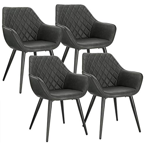 WOLTU Esszimmerstühle 4er Set Küchenstühle Wohnzimmerstühle Polsterstühle Sessel, Armlehnstühle mit Rückenlehne, für Esszimmer, Küche, Wohnzimmer, Kunstleder, Metallbeine, Anthrazit, BH251an-4 WOLTU Esszimmerstühle 4er Set Küchenstühle Wohnzimmerstühle Polsterstühle Sessel, Armlehnstühle mit Rückenlehne, für Esszimmer, Küche, Wohnzimmer, Kunstleder, Metallbeine, Anthrazit, BH251an-4 von WOLTU