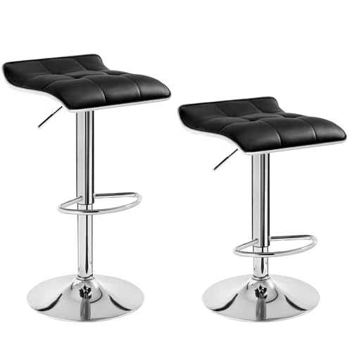 WOLTU Barhocker 2er Set, Barstuhl, Tresenhocker mit Fußstütze, Hocker höhenverstellbar, 360° drehbar, aus PU-Kunstleder Metall, für Bar Küche Wohnzimmer Tresen Café, Schwarz WOLTU Barhocker 2er Set, Barstuhl, Tresenhocker mit Fußstütze, Hocker höhenverstellbar, 360° drehbar, aus PU-Kunstleder Metall, für Bar Küche Wohnzimmer Tresen Café, Schwarz von WOLTU