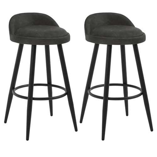 WOLTU Barhocker 2er Set, Barstuhl Küchenhocker, hoher Hocker mit Rückenlehne Fußstütze, aus Kunstleder Metall, für Bars Theken Bistros, Anthracite, BH327an-2 WOLTU Barhocker 2er Set, Barstuhl Küchenhocker, hoher Hocker mit Rückenlehne Fußstütze, aus Kunstleder Metall, für Bars Theken Bistros, Anthracite, BH327an-2 von WOLTU