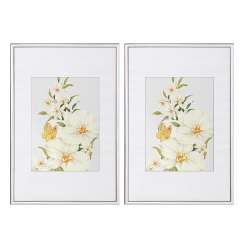 WOLTU Bilderrahmen 10x15 cm Set of 2 Fotorahmen aus Kunststoff mit Passepartout, Posterrahmen zum vertikalen oder horizontalen Aufhängen/Aufstellen, Collage Wanddeko, Silber WOLTU Bilderrahmen 10x15 cm Set of 2 Fotorahmen aus Kunststoff mit Passepartout, Posterrahmen zum vertikalen oder horizontalen Aufhängen/Aufstellen, Collage Wanddeko, Silber von WOLTU