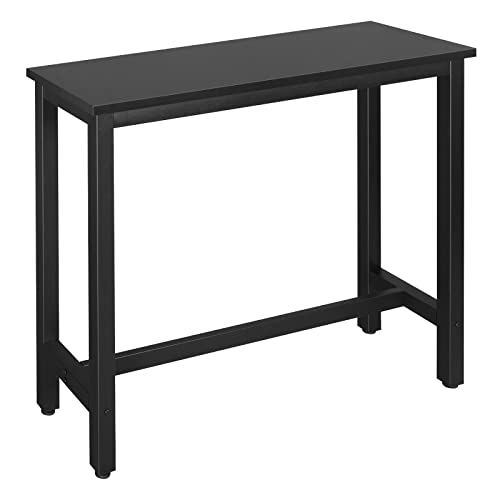 WOLTU BT17sz 1x Bartisch Bistrotisch Stehtisch Esstisch, Metallgestell, Tischplatte aus MDF, Schwarz, 120x40x100cm(BxTxH) von WOLTU