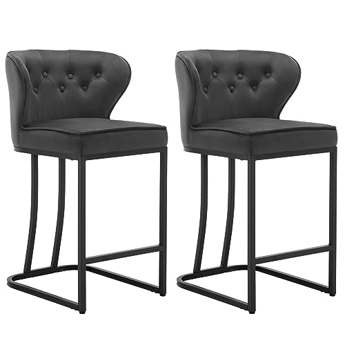 WOLTU Barhocker 2er Set, Barstuhl, Bistrohocker, Polsterhocker, Tresenhocker,Design-Hocker, mit großer Sitzfläche, Rückenlehne,Samtbezug, für Bar Kücheninsel Esszimmer,Dunkelgrau, BH383dgr-2 WOLTU Barhocker 2er Set, Barstuhl, Bistrohocker, Polsterhocker, Tresenhocker,Design-Hocker, mit großer Sitzfläche, Rückenlehne,Samtbezug, für Bar Kücheninsel Esszimmer,Dunkelgrau, BH383dgr-2 von WOLTU