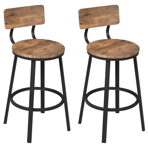 WOLTU Barhocker 2er Set, Küchenhocker Kücheninsel, Barstuhl rund, Tresenhocker mit Rückenlehne Fußstütze Metallgestell, Rustikales Braun, BH431vbn-2 WOLTU Barhocker 2er Set, Küchenhocker Kücheninsel, Barstuhl rund, Tresenhocker mit Rückenlehne Fußstütze Metallgestell, Rustikales Braun, BH431vbn-2 von WOLTU