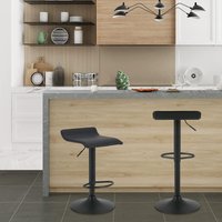 Barhocker 2er Set Barstuhl Tresenhocker Bistrohocker Designer Hocker, höhenverstellbar drehbar, Kunstleder Stahl, Schwarz - Woltu von WOLTU