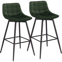 Woltu - Barhocker 2er Set Designer Barstuhl Hocker Tresenhocker Bistrohocker mit Fußstütze Samt Metall Dunkelgrün Woltu - Barhocker 2er Set Designer Barstuhl Hocker Tresenhocker Bistrohocker mit Fußstütze Samt Metall Dunkelgrün von WOLTU