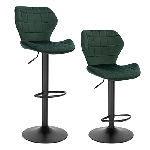 WOLTU Barhocker 2er Set höhenverstellbarer Hocker 60-82 cm 360° Drehstuhl mit Rückenlehne Fußstütze Barstuhl aus Samt Metall Stehhocker Dunkelgrün BH324dgn-2 WOLTU Barhocker 2er Set höhenverstellbarer Hocker 60-82 cm 360° Drehstuhl mit Rückenlehne Fußstütze Barstuhl aus Samt Metall Stehhocker Dunkelgrün BH324dgn-2 von WOLTU