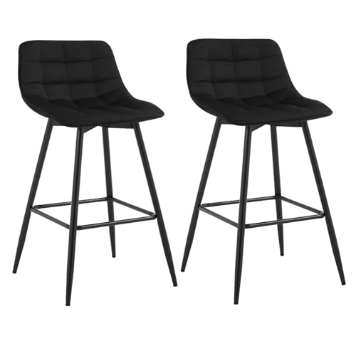 WOLTU Barhocker 2er Set Designer Barstuhl Hocker Tresenhocker Bistrohocker mit Fußstütze Samt Metall Schwarz WOLTU Barhocker 2er Set Designer Barstuhl Hocker Tresenhocker Bistrohocker mit Fußstütze Samt Metall Schwarz von WOLTU