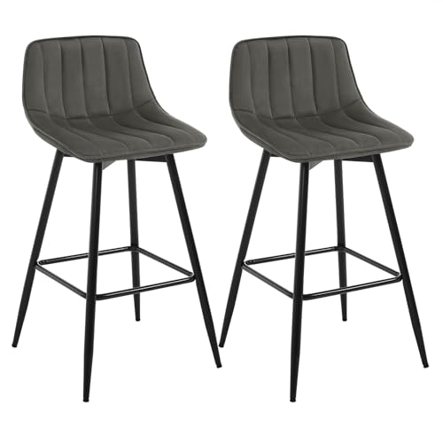 WOLTU Barhocker 2er Set Designer Barstuhl Hocker Tresenhocker Bistrohocker mit Fußstütze Sitzfläche aus Samt mit Rückenlehne Schwarze Beine Dunkelgrau WOLTU Barhocker 2er Set Designer Barstuhl Hocker Tresenhocker Bistrohocker mit Fußstütze Sitzfläche aus Samt mit Rückenlehne Schwarze Beine Dunkelgrau von WOLTU