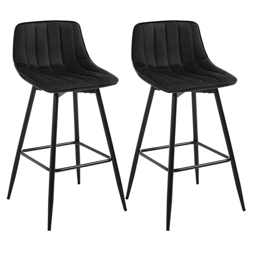 WOLTU Barhocker 2er Set Designer Barstuhl Hocker Tresenhocker Bistrohocker mit Fußstütze Sitzfläche aus Samt Schwarze Beine Schwarz WOLTU Barhocker 2er Set Designer Barstuhl Hocker Tresenhocker Bistrohocker mit Fußstütze Sitzfläche aus Samt Schwarze Beine Schwarz von WOLTU