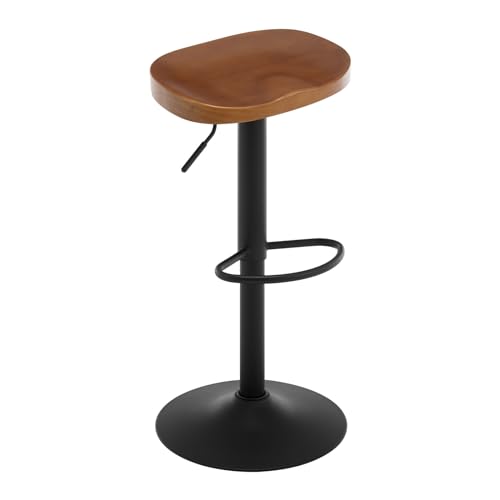 WOLTU Barhocker einzeln, Hocker höhenverstellbar drehbar, mit Sattelsitz Fußstütze, Drehhocker aus Massivholz Metall, Küchenhocker Schminkhocker Arbeitshocker, Braun, BH413br-1 WOLTU Barhocker einzeln, Hocker höhenverstellbar drehbar, mit Sattelsitz Fußstütze, Drehhocker aus Massivholz Metall, Küchenhocker Schminkhocker Arbeitshocker, Braun, BH413br-1 von WOLTU