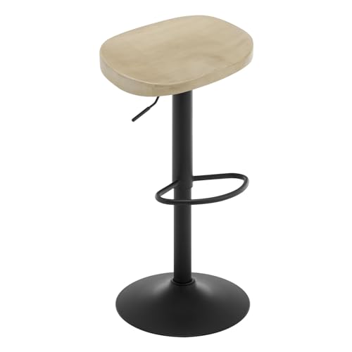 WOLTU Barhocker einzeln, Hocker höhenverstellbar drehbar, mit Sattelsitz Fußstütze, Drehhocker aus Massivholz Metall, Küchenhocker Schminkhocker Arbeitshocker, helle Holzoptik, BH413hei-1 WOLTU Barhocker einzeln, Hocker höhenverstellbar drehbar, mit Sattelsitz Fußstütze, Drehhocker aus Massivholz Metall, Küchenhocker Schminkhocker Arbeitshocker, helle Holzoptik, BH413hei-1 von WOLTU