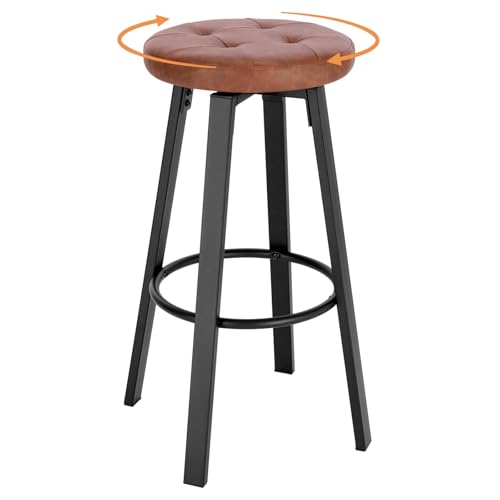 WOLTU Barhocker mit drehbarem Sitz Φ 35,5 cm, gepolsterer Hocker mit Kunstleder-Bezug, Fußstütze, Sitzhocker für Bar Küchen Arbeitszimmer, 120 kg belastbar, Braun, BH330br-1 WOLTU Barhocker mit drehbarem Sitz Φ 35,5 cm, gepolsterer Hocker mit Kunstleder-Bezug, Fußstütze, Sitzhocker für Bar Küchen Arbeitszimmer, 120 kg belastbar, Braun, BH330br-1 von WOLTU