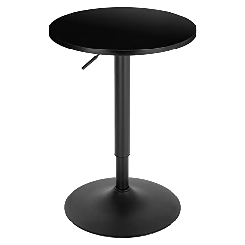 WOLTU Bartisch Stehtisch, höhenverstellbarer Tisch 69,5-91,5 cm, multifunktionaler Partytisch in Wohnzimmer Küche Balkon, Bistrotisch aus MDF Metall, Schwarz, BT35sz von WOLTU