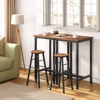 WOLTU Bartisch Stehtisch mit Metallrahmen, Hochtisch Bistrotisch eckig, Bartresen für Bar Küche Wohnzimmer, 60x100x60 cm, Rustikales Braun Schwarz WOLTU Bartisch Stehtisch mit Metallrahmen, Hochtisch Bistrotisch eckig, Bartresen für Bar Küche Wohnzimmer, 60x100x60 cm, Rustikales Braun Schwarz von WOLTU