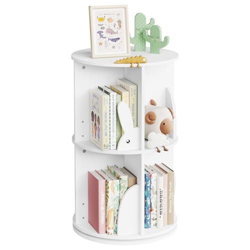WOLTU Bücherregal Kinder, drehbares Kinderregal mit 2 Ebenen, Bücher Regal Kinderzimmer Wohnzimmer, Drehregal Spielzeugregal Kinderbücherregal Standregal, freistehend, Weiß WOLTU Bücherregal Kinder, drehbares Kinderregal mit 2 Ebenen, Bücher Regal Kinderzimmer Wohnzimmer, Drehregal Spielzeugregal Kinderbücherregal Standregal, freistehend, Weiß von WOLTU
