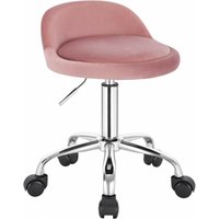 Woltu - Bürohocker mit Rollen Drehhocker höhenverstellbar Sitzhöhe 43-54,5 cm rosa - rosa von WOLTU