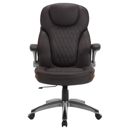 WOLTU Bürostuhl 200kg Belastbarkeit, Schreibtischstuhl ergonomisch, Chefsessel mit Kopfstütze Armlehnen, Drehstuhl mit Rollen, Bürosessel höhenverstellbar, Armlehnstuhl drehbar, Kunstleder, BS149br von WOLTU