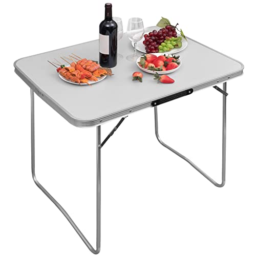 WOLTU CPT8128gr Campingtisch Klapptisch 80 x 60 x 70 cm Klappbar Gartentisch aus Alu und MDF für Picknick Strand im Freien, Grau von WOLTU