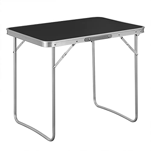 WOLTU Campingtisch Klapptisch Reisetisch mit Griff, 70x50x60cm(LxBxH) zusammenklappbar Gartentisch aus Alu und MDF für Picknick Strand im Freien, Schwarz, CPT8135sz von WOLTU