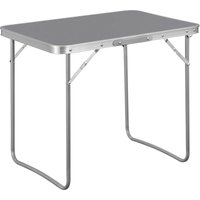 Campingtisch Klapptisch Reisetisch mit Griff, 70x50x60cm(LxBxH) zusammenklappbar Gartentisch aus Alu und mdf für Picknick Strand im Freien, Grau von WOLTU