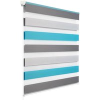 Woltu - Doppelrollo Weiss+Grau+Türkis 60x150cm von WOLTU