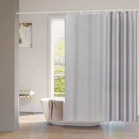 Woltu - Duschvorhang Wasserdicht Anti-schimmel Badvorhang mit Duschvorhängeringen Badewanne Vorhang waschbar grau von WOLTU