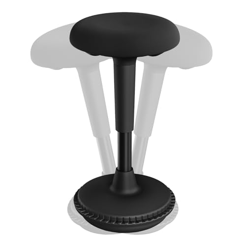 WOLTU Ergonomischer Stehhocker, 360° neigbarer Bürohocker, Schreibtischstuhl mit Breiter Anti-Rutsch Basis, für Büro Homeoffice, höhenverstellbar 55.5-74 cm, Schwarz von WOLTU