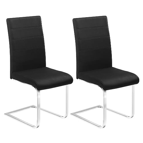 WOLTU Esszimmerstühle 2er Set, Schwingstuhl, Freischwinger Stuhl, Küchenstuhl, Samtstuhl, Polsterstuhl, mit hoher Rückenlehne, für Esszimmer Esstisch Küche Wohnzimmer Büro, Schwarz, BH377sz-2 WOLTU Esszimmerstühle 2er Set, Schwingstuhl, Freischwinger Stuhl, Küchenstuhl, Samtstuhl, Polsterstuhl, mit hoher Rückenlehne, für Esszimmer Esstisch Küche Wohnzimmer Büro, Schwarz, BH377sz-2 von WOLTU