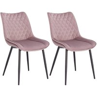 WOLTU Esszimmerstühle 2er Set Küchenstuhl Polsterstuhl Wohnzimmerstuhl Sessel mit Rückenlehne, Sitzfläche aus Samt, Metallbeine, Rosa WOLTU Esszimmerstühle 2er Set Küchenstuhl Polsterstuhl Wohnzimmerstuhl Sessel mit Rückenlehne, Sitzfläche aus Samt, Metallbeine, Rosa von WOLTU
