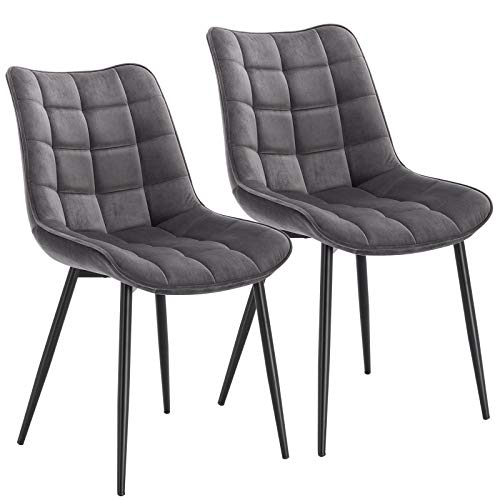 WOLTU Esszimmerstühle 2er Set Küchenstuhl Polsterstuhl Wohnzimmerstuhl Sessel mit Rückenlehne, Sitzfläche aus Samt, Metallbeine,Grau,BDAY0032-WT-D1 WOLTU Esszimmerstühle 2er Set Küchenstuhl Polsterstuhl Wohnzimmerstuhl Sessel mit Rückenlehne, Sitzfläche aus Samt, Metallbeine,Grau,BDAY0032-WT-D1 von WOLTU