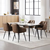 WOLTU Esszimmerstühle 4er Set, Küchenstuhl ergonomische, Loungesessel Polsterstuhl mit Armlehnen Rückenlehne, aus Vintage-Kunstleder Metallbeine, für WOLTU Esszimmerstühle 4er Set, Küchenstuhl ergonomische, Loungesessel Polsterstuhl mit Armlehnen Rückenlehne, aus Vintage-Kunstleder Metallbeine, für von WOLTU