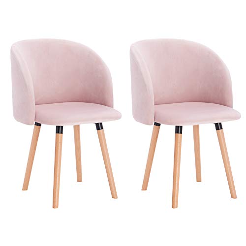 WOLTU Esszimmerstühle 2er Set Küchenstühle Wohnzimmerstühle Polsterstühle, Armlehnstühle mit Rückenlehne, für Esszimmer, Küche, Wohnzimmer, Samt, Gestell aus Massivholz, Rosa, BH121rs-2 WOLTU Esszimmerstühle 2er Set Küchenstühle Wohnzimmerstühle Polsterstühle, Armlehnstühle mit Rückenlehne, für Esszimmer, Küche, Wohnzimmer, Samt, Gestell aus Massivholz, Rosa, BH121rs-2 von WOLTU