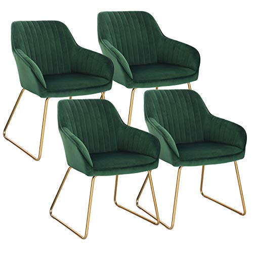 WOLTU Esszimmerstühle 4er Set Küchenstühle Wohnzimmerstühle Polsterstühle Sessel, Armlehnstühle mit Rückenlehne, für Esszimmer, Küche, Wohnzimmer, Samt, Gold Metallbeine, Dunkelgrün, BH246dgn-4 WOLTU Esszimmerstühle 4er Set Küchenstühle Wohnzimmerstühle Polsterstühle Sessel, Armlehnstühle mit Rückenlehne, für Esszimmer, Küche, Wohnzimmer, Samt, Gold Metallbeine, Dunkelgrün, BH246dgn-4 von WOLTU