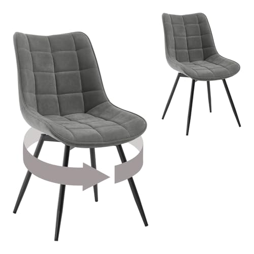 WOLTU Esszimmerstühle drehbar 2er Set Küchenstuhl Polsterstuhl Wohnzimmerstuhl Sessel mit Rückenlehne, Sitzfläche aus Samt, Metallbeine, Dunkelgrau EZS86dgr-2 WOLTU Esszimmerstühle drehbar 2er Set Küchenstuhl Polsterstuhl Wohnzimmerstuhl Sessel mit Rückenlehne, Sitzfläche aus Samt, Metallbeine, Dunkelgrau EZS86dgr-2 von WOLTU