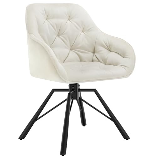 WOLTU Esszimmerstuhl drehbar,Armlehnstühl 360° drehbar, Essstühl, Küchenstühl, Polsterstühl, Armlehnstühl, für Esszimmer Küche Wohnzimmer, mit Metallbeinen Samtbezug, Creme EZS60cm-1 WOLTU Esszimmerstuhl drehbar,Armlehnstühl 360° drehbar, Essstühl, Küchenstühl, Polsterstühl, Armlehnstühl, für Esszimmer Küche Wohnzimmer, mit Metallbeinen Samtbezug, Creme EZS60cm-1 von WOLTU