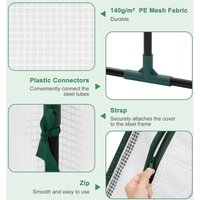 Foliengewächshaus Tomatengewächshaus mit aufrollbaren Fenstern 140g/m² pe Treibhaus Tomatenhaus Frühbeet 120x60x60cm, Weiß - Woltu von WOLTU