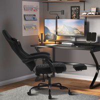 WOLTU Gaming Stuhl Ergonomisch, Schreibtischstuhl mit Massagefunktion, Computerstuhl mit Taschenfederkissen, Drehstuhl mit Kopfkissen, Lendenkissen, von WOLTU