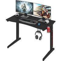 Woltu - Gaming Tisch Computertisch T-förmige Tischbeine schwarz von WOLTU
