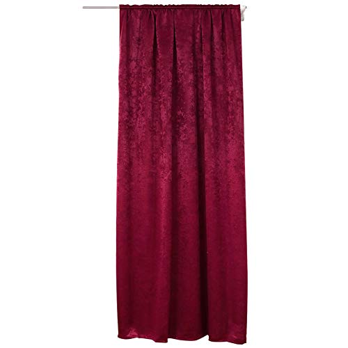 WOLTU Gardinen Blickdicht Thermovorhang Kälteschutz mit Kräuselband, 250g/m² Schwere Verdunklungsvorhänge Wärmeisolierende Vorhänge Damast Optik Wohnzimmer Schlafzimmer, 135x245cm Bordeaux (1 Stück) von WOLTU