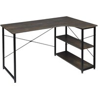 Woltu - Schreibtisch Computertisch Büromöbel pc Tisch Bürotisch Arbeitstisch aus Holz und Stahl, mit Ablage, ca. 120x74x71,5 cm, schwarz-rostfarbe von WOLTU